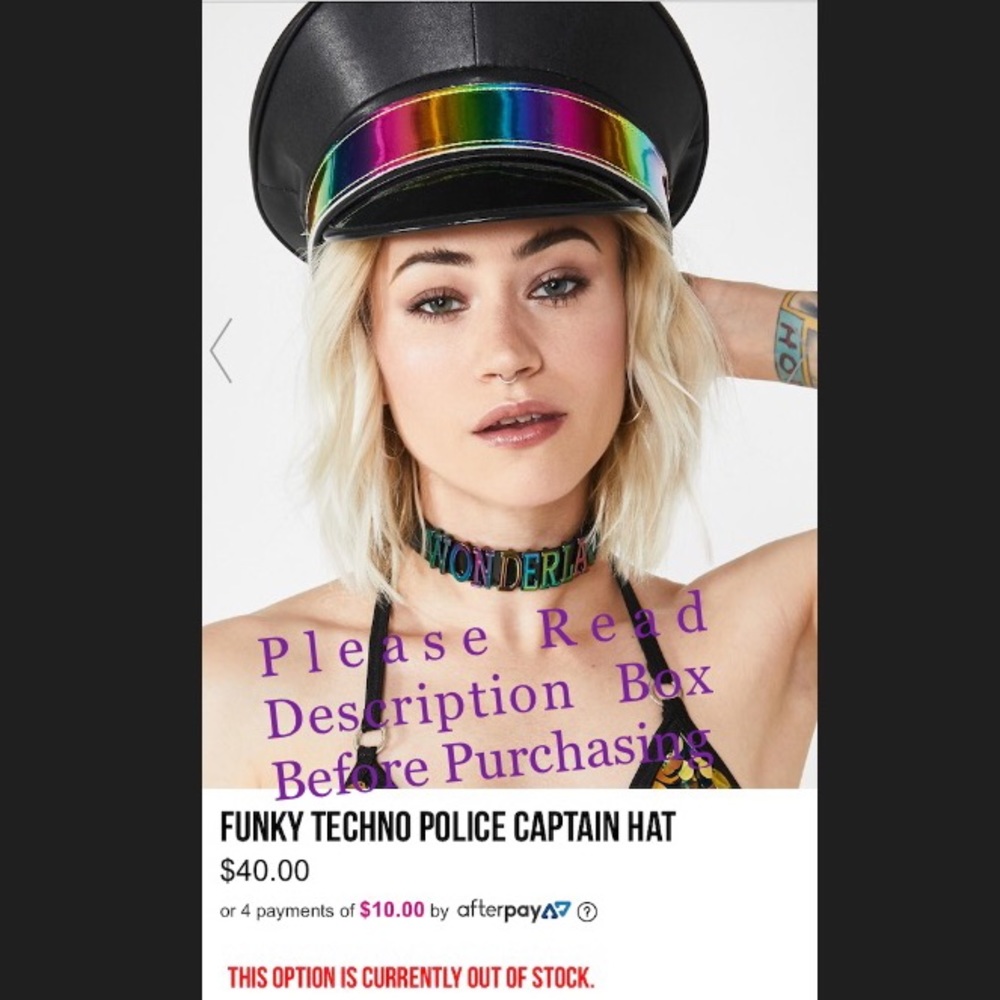 🌈Funky Techno Police Captain Hat👮‍♀️👮‍♂️🕺🏻💖